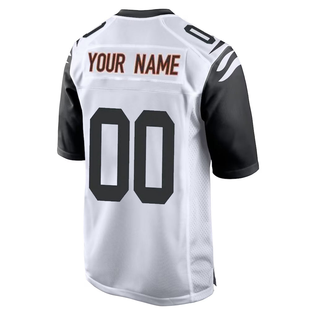Punc Custom C.Bengals White Alternate Home Game Any Name & Numbers Stitched Jerseys