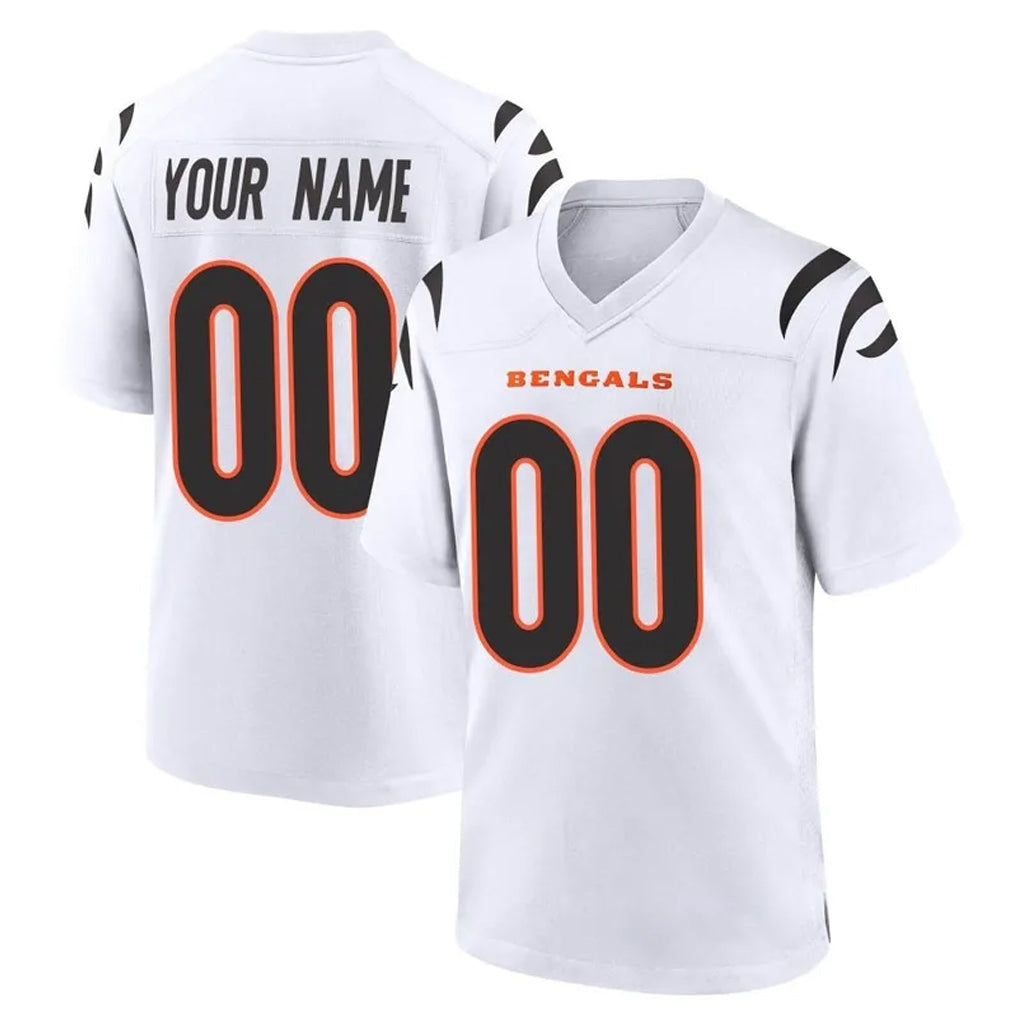 Punc Custom C.Bengals White Home Game Any Name & Numbers Stitched Jerseys