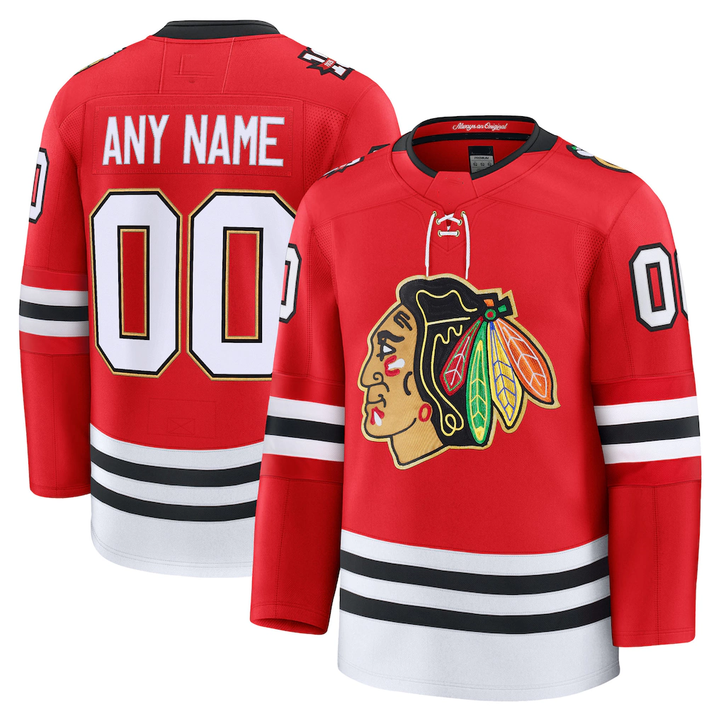Punc Custom C.Blackhawks Red Centennial Premium Jerseys