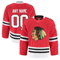 Punc Custom C.Blackhawks Red Home Authentic Pro Jerseys