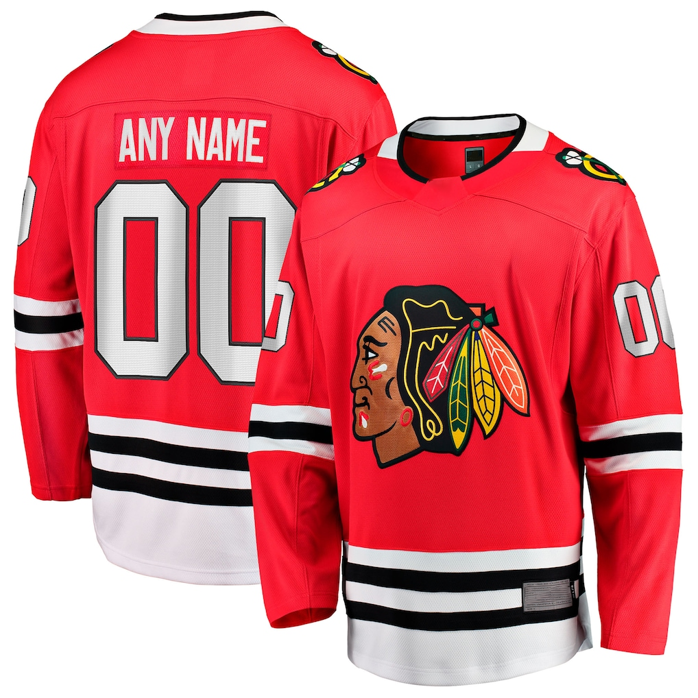 Punc Custom C.Blackhawks Red Home Breakaway Jerseys