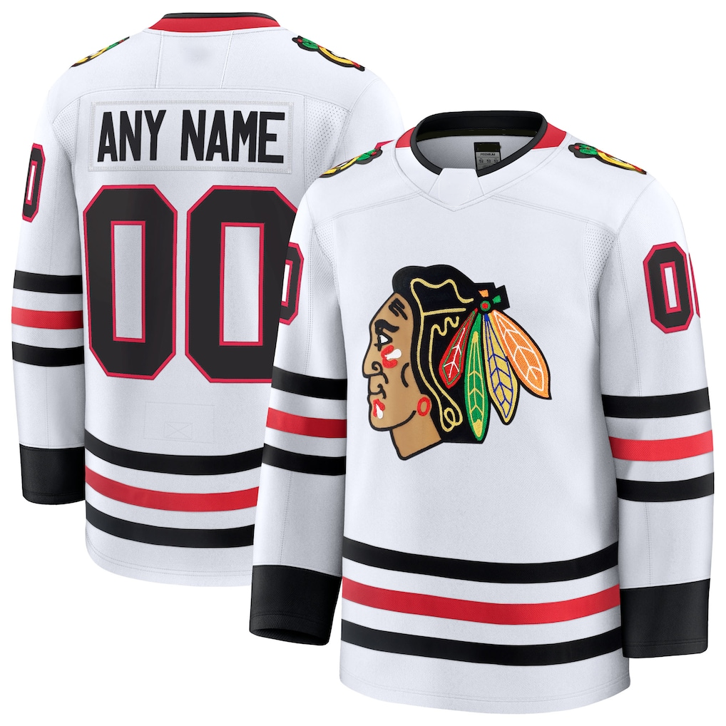 Punc Custom C.Blackhawks White Away Premium Jerseys