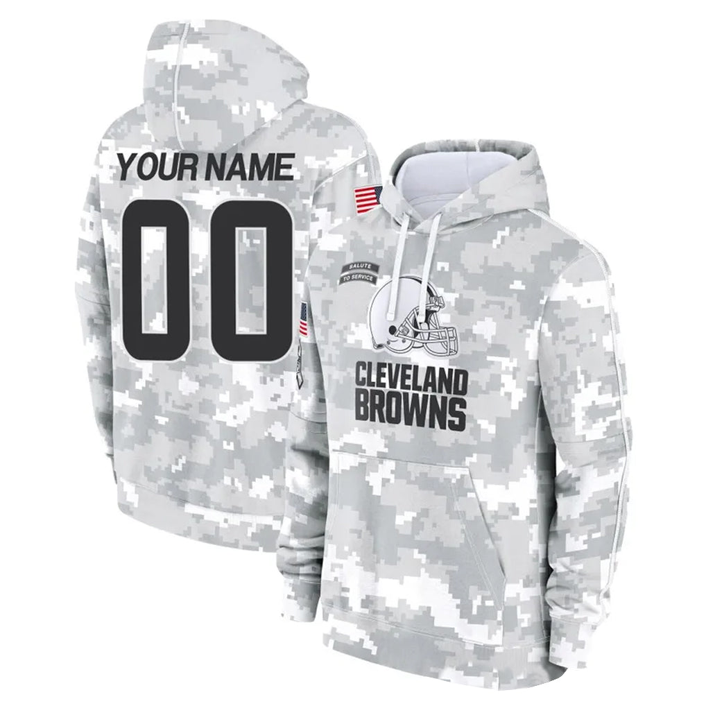 Punc Custom C.Browns Arctic Camo Salute to Service Hoodies Limited Any Name & Numbers Stitched Jerseys