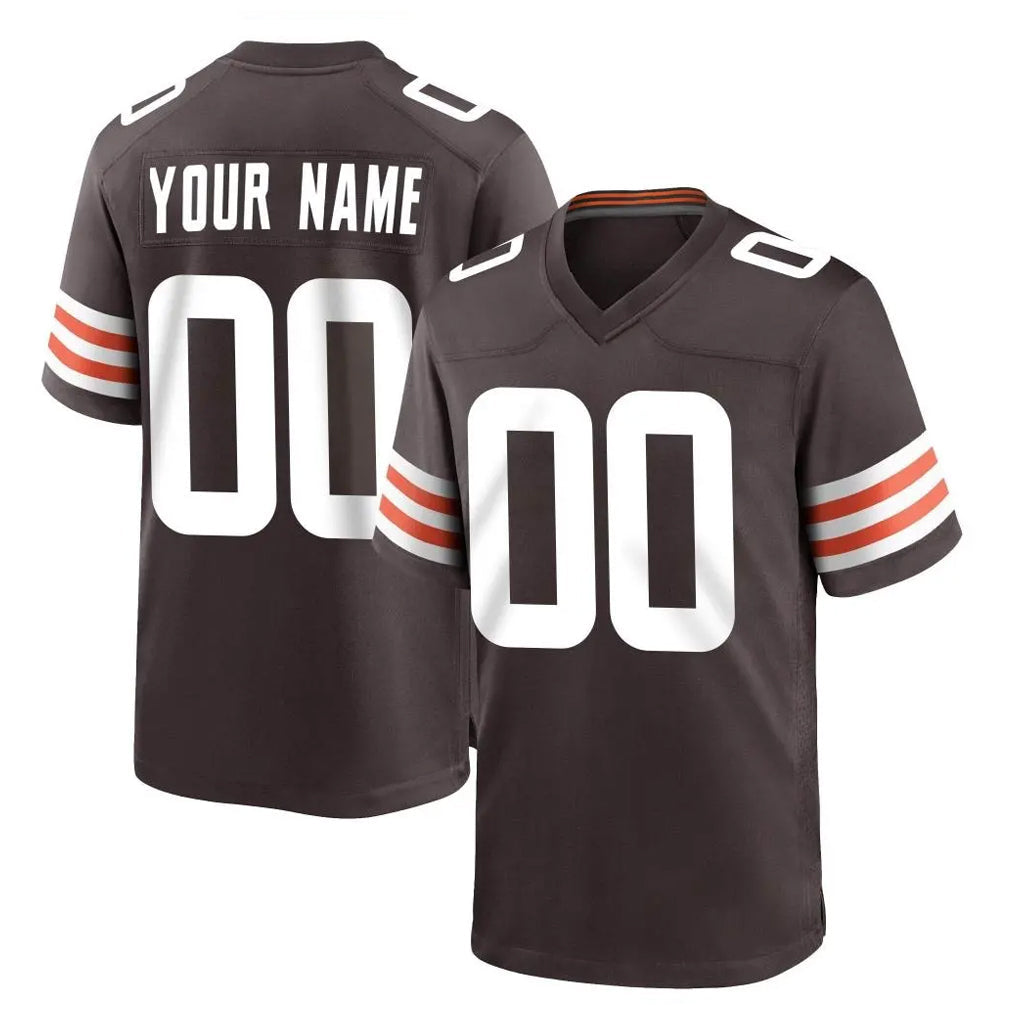Punc Custom C.Browns Brown Home Game Any Name & Numbers Stitched Jerseys