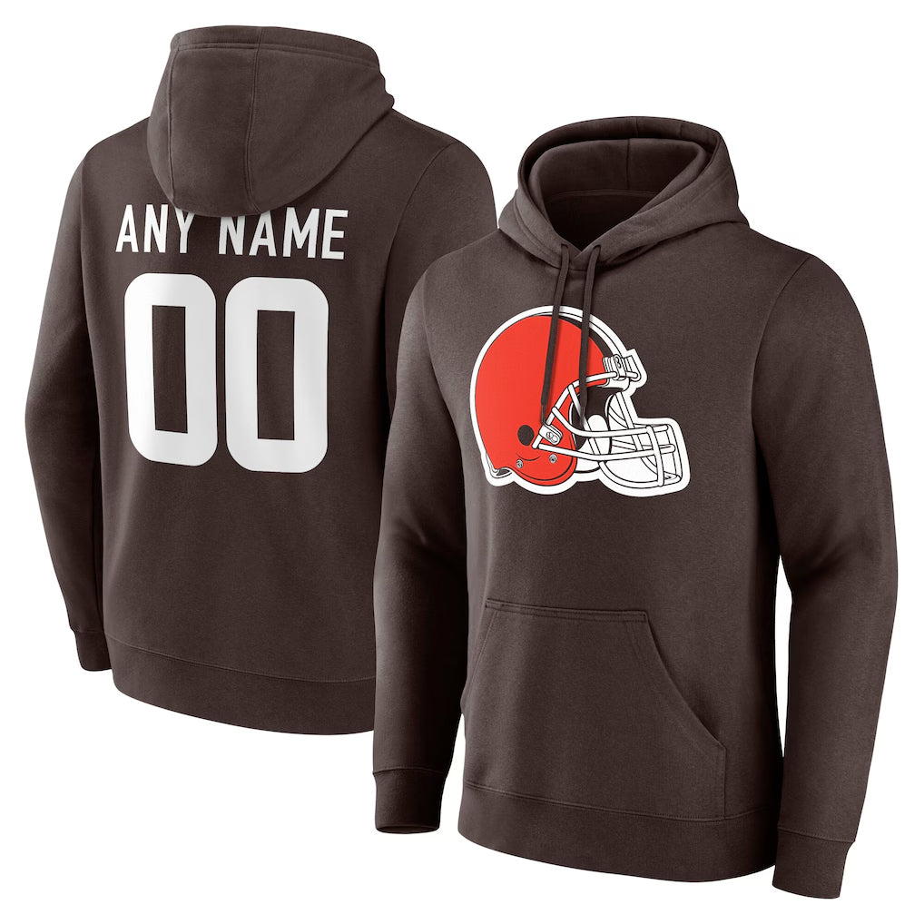 Punc Custom C.Browns Brown Primetime Logo Hoodie Any Name & Numbers Stitched Jerseys