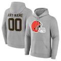 Punc Custom C.Browns Gray Team Authentic Personalized Name & Number Hoodie Stitched Jerseys