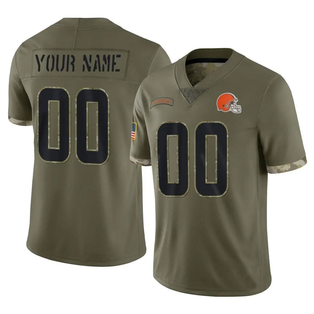 Punc Custom C.Browns Olive Salute to Service Limited Game Any Name & Numbers Stitched Jerseys