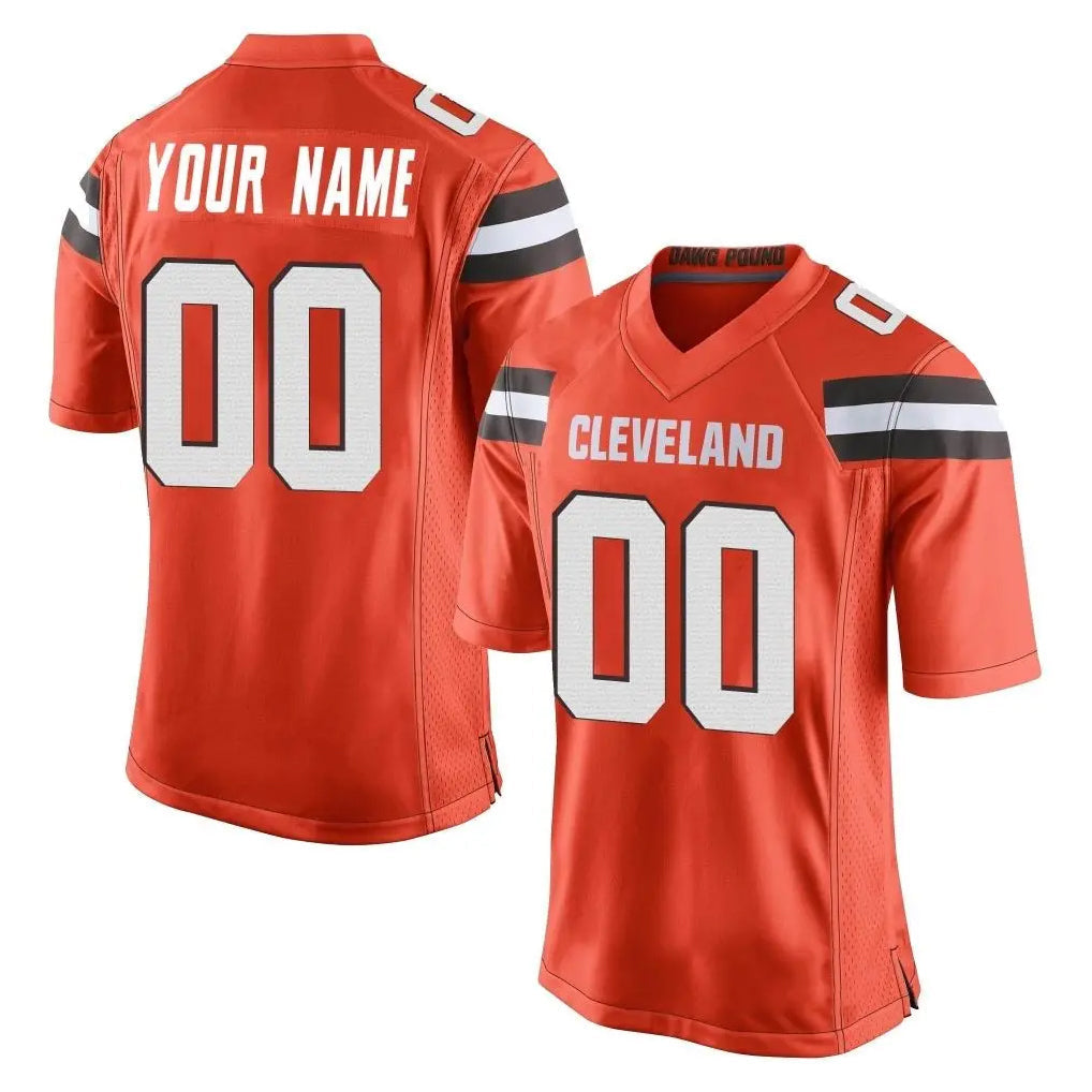 Punc Custom C.Browns Orange Vapor Limited Home Game Any Name & Numbers Stitched Jerseys