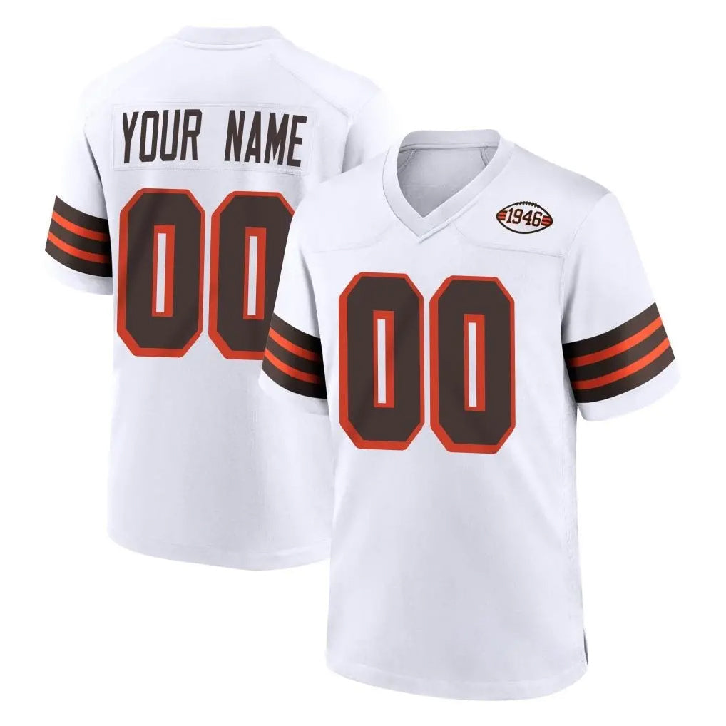 Punc Custom C.Browns White Alternate Home Game Any Name & Numbers Stitched Jerseys