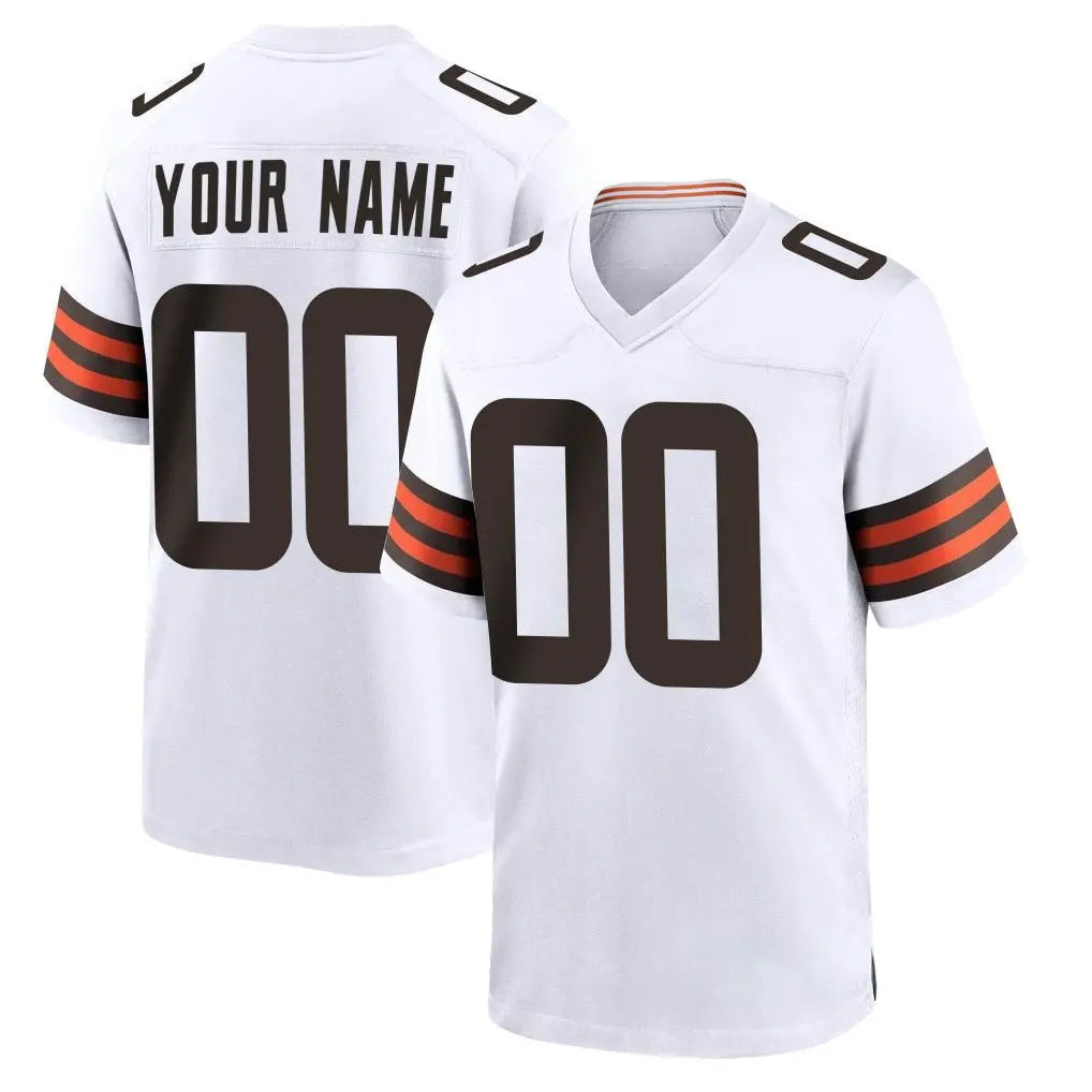 Punc Custom C.Browns White Home Game Any Name & Numbers Stitched Jerseys