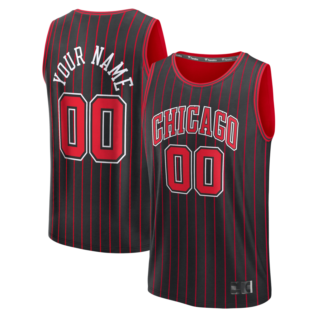 Punc Custom Chicago BullsC.Bulls Black Fast Break Jerseys - Icon Edition