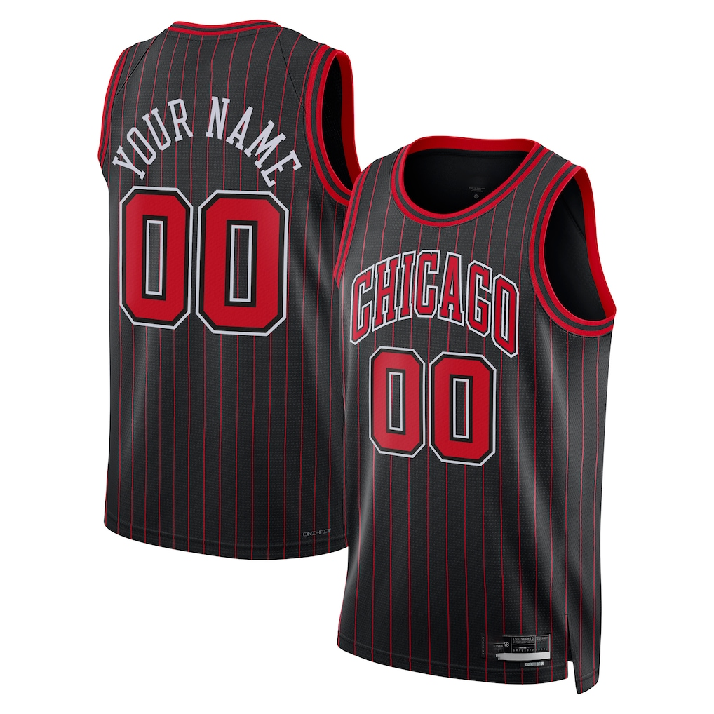 Punc Custom C.Bulls Black Swingman Jerseys - Statement Edition