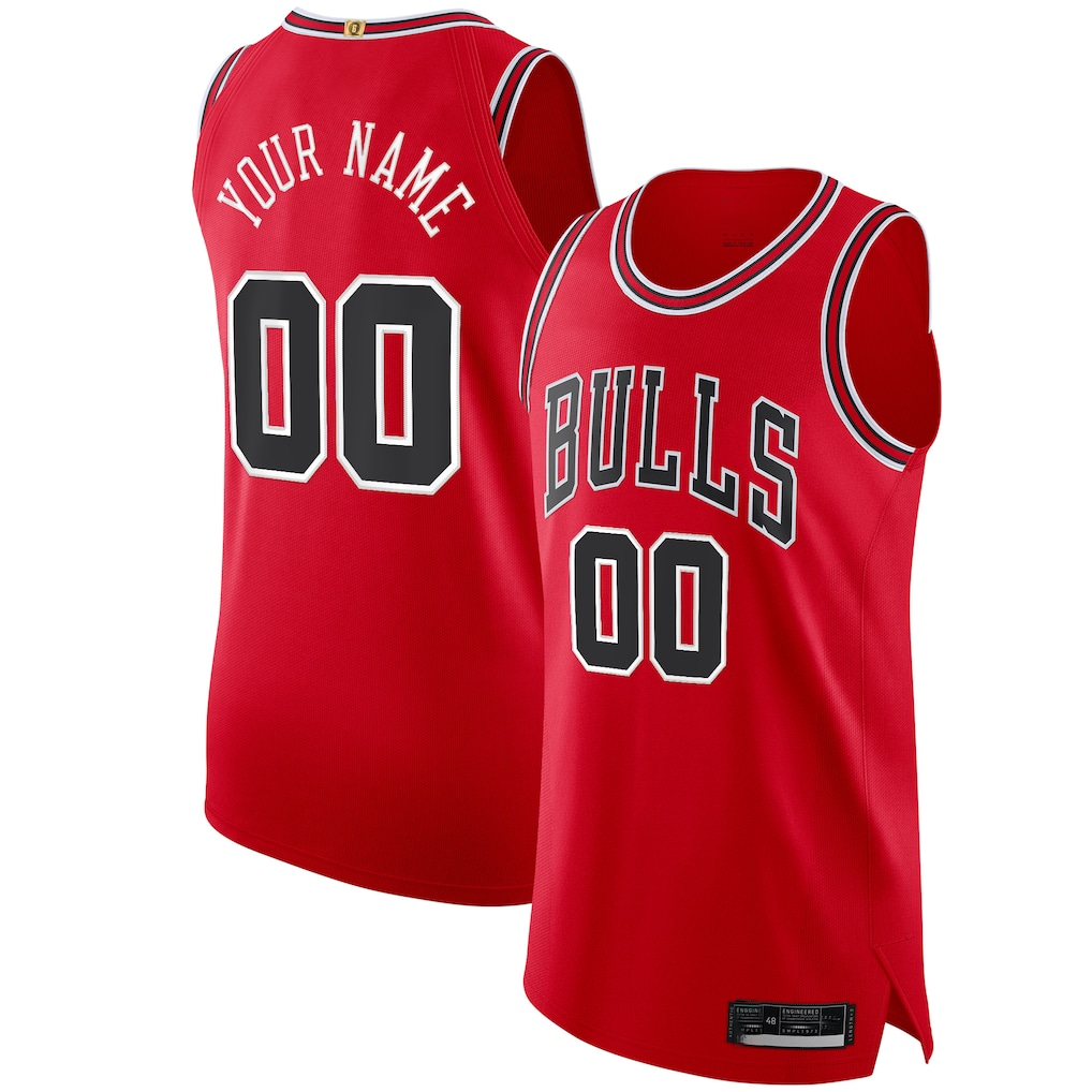 Punc Custom C.Bulls Red Authentic Jerseys - Icon Edition