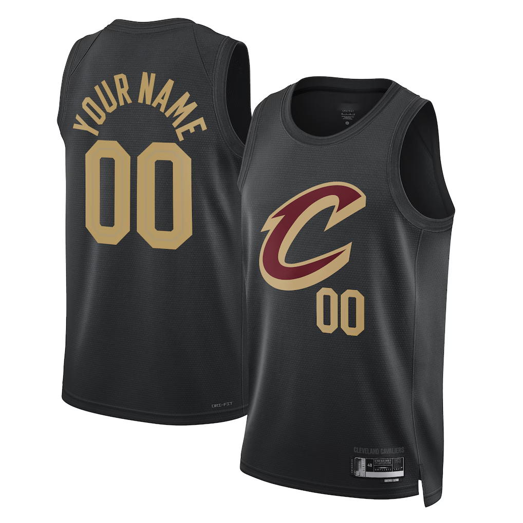 Punc Custom C.Cavaliers Black 2022-23 Swingman Jerseys - Statement Edition
