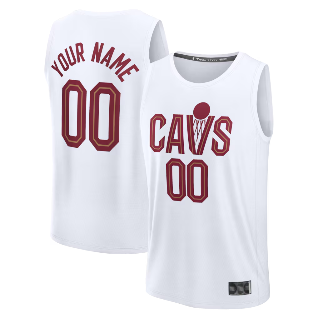 Punc Custom C.Cavaliers White Fast Break Jerseys - Icon Edition