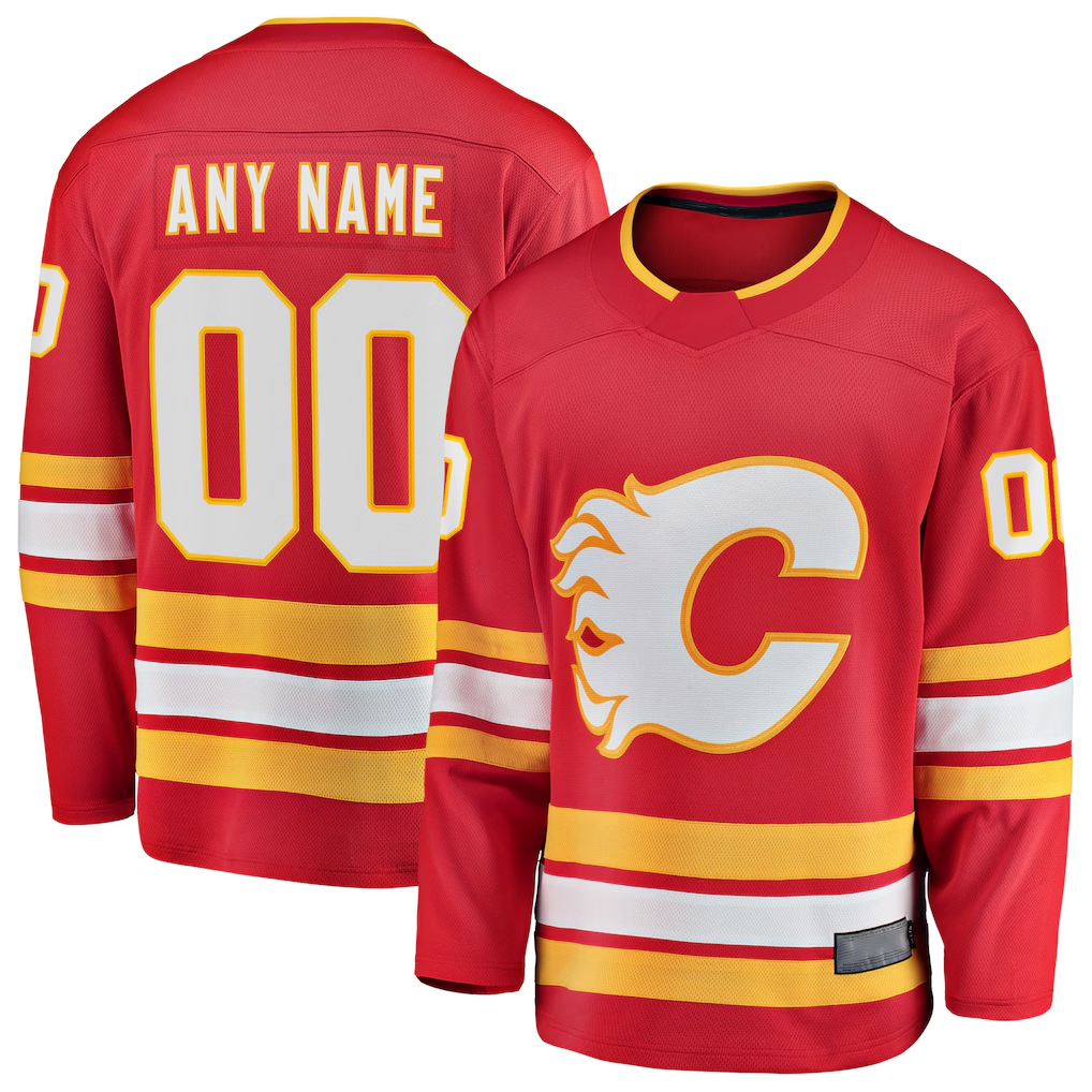 Punc Custom C.Flames Red Home Breakaway Jerseys