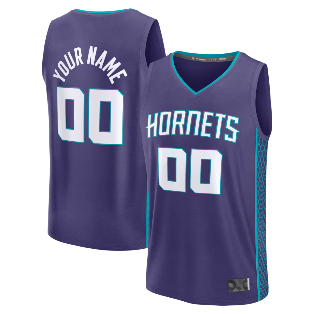 Punc Custom C.Hornets  Purple Fast Break Jerseys - Icon Edition