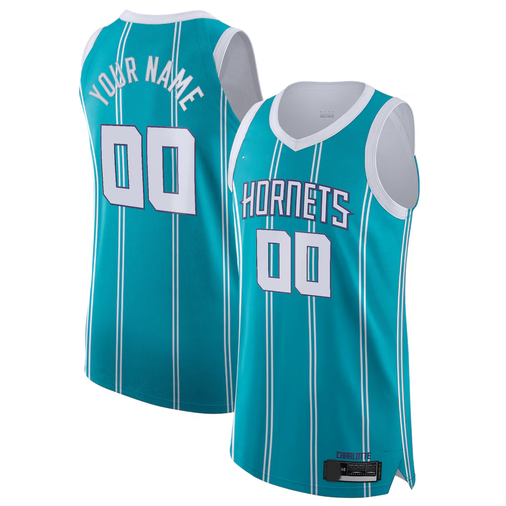 Punc Custom C.Hornets  Teal 202021 Authentic Jerseys - Icon Edition