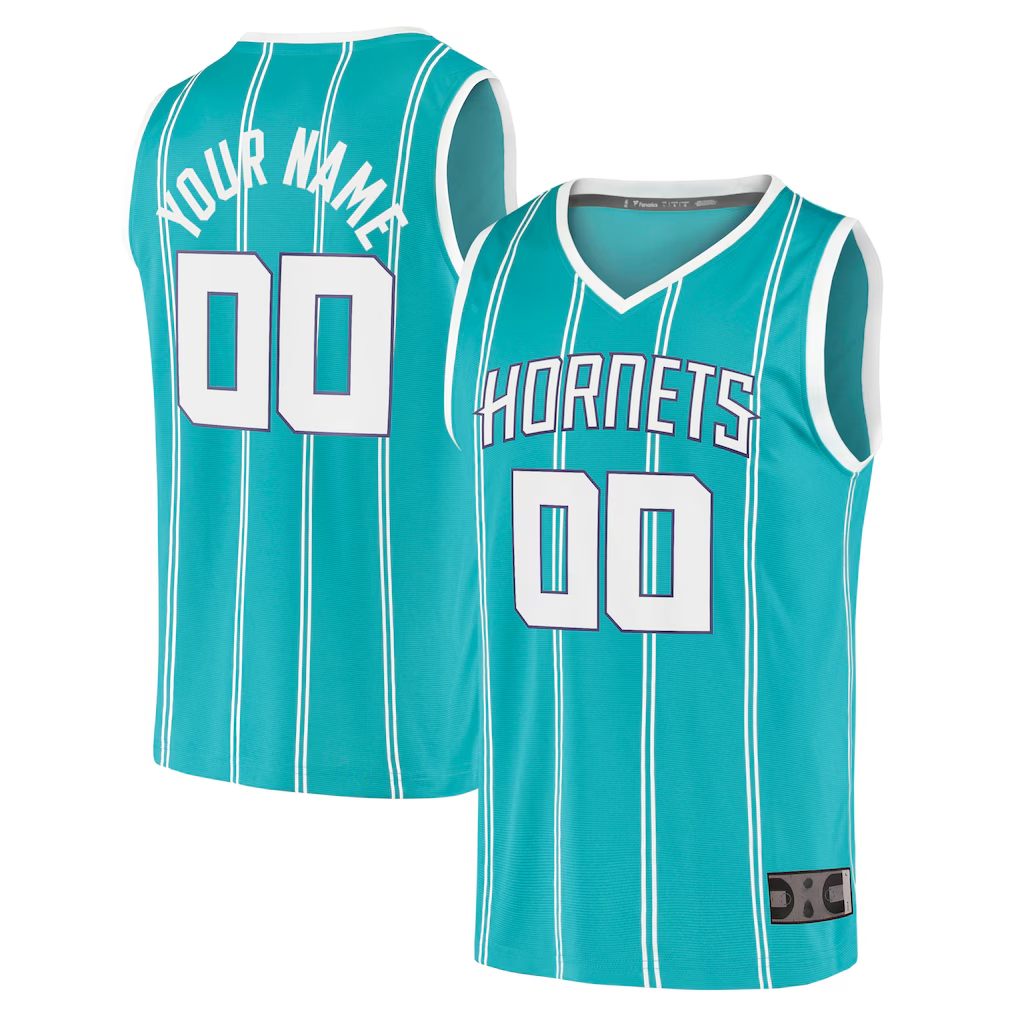 Punc Custom C.Hornets  Teal Fast Break Replica Jerseys - Icon Edition
