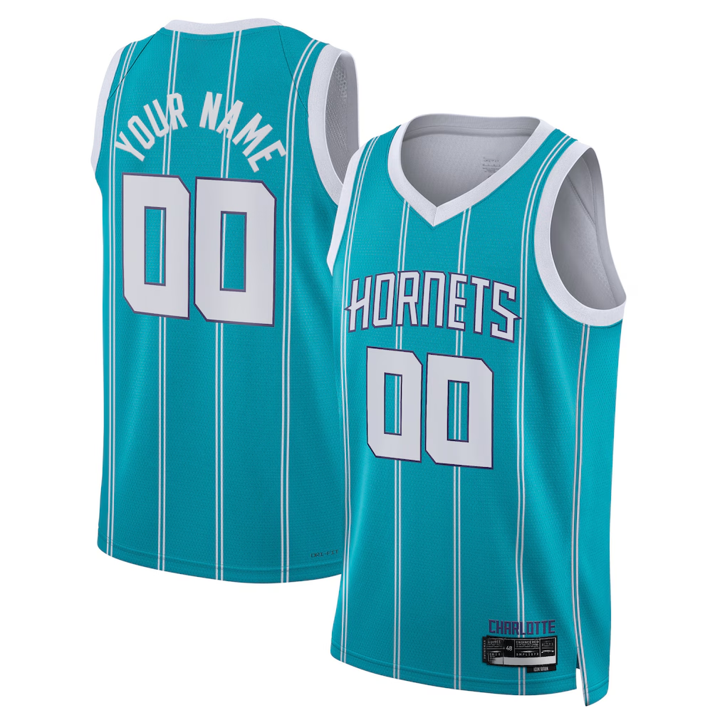 Punc Custom C.Hornets  Teal Swingman Jerseys - Icon Edition