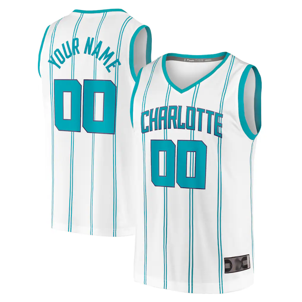 Punc Custom C.Hornets  White Fast Break Custom Replica Jerseys - Association Edition
