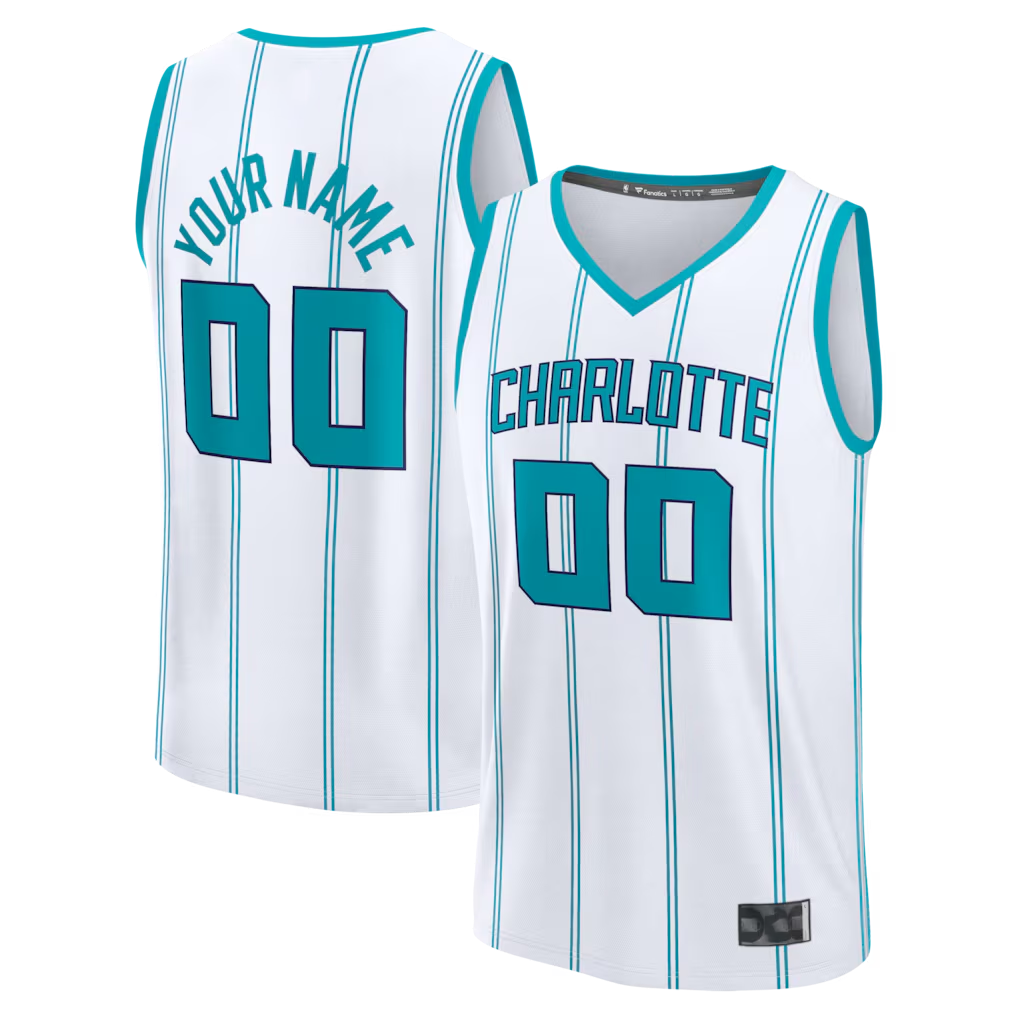 Punc Custom C.Hornets  White Fast Break Jerseys - Icon Edition
