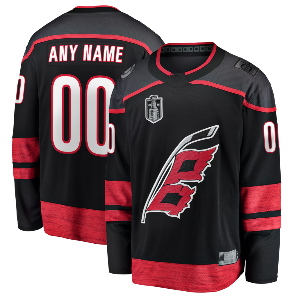 Punc Custom C.Hurricanes Black 2026 Stanley Cup Final Home Breakaway Stitched Jerseys