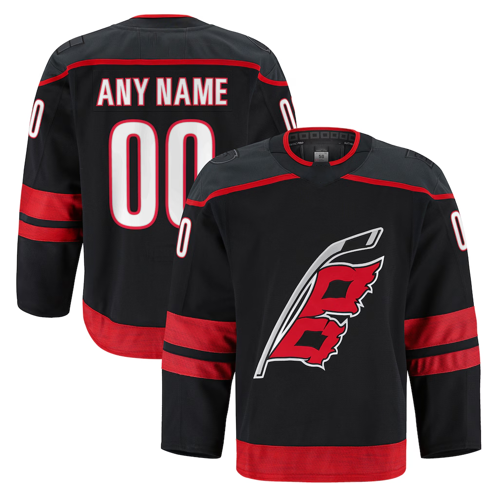Punc Custom C.Hurricanes Black Home Authentic Pro Stitched Jerseys