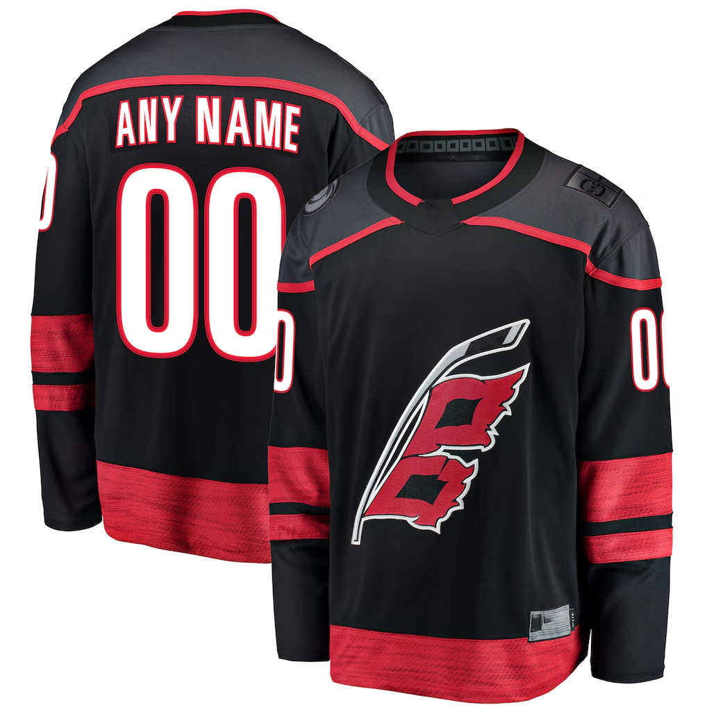 Punc Custom C.Hurricanes Black Home Breakaway Stitched Jerseys