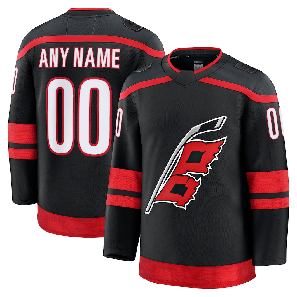Punc Custom C.Hurricanes Black Home Premium Stitched Jerseys