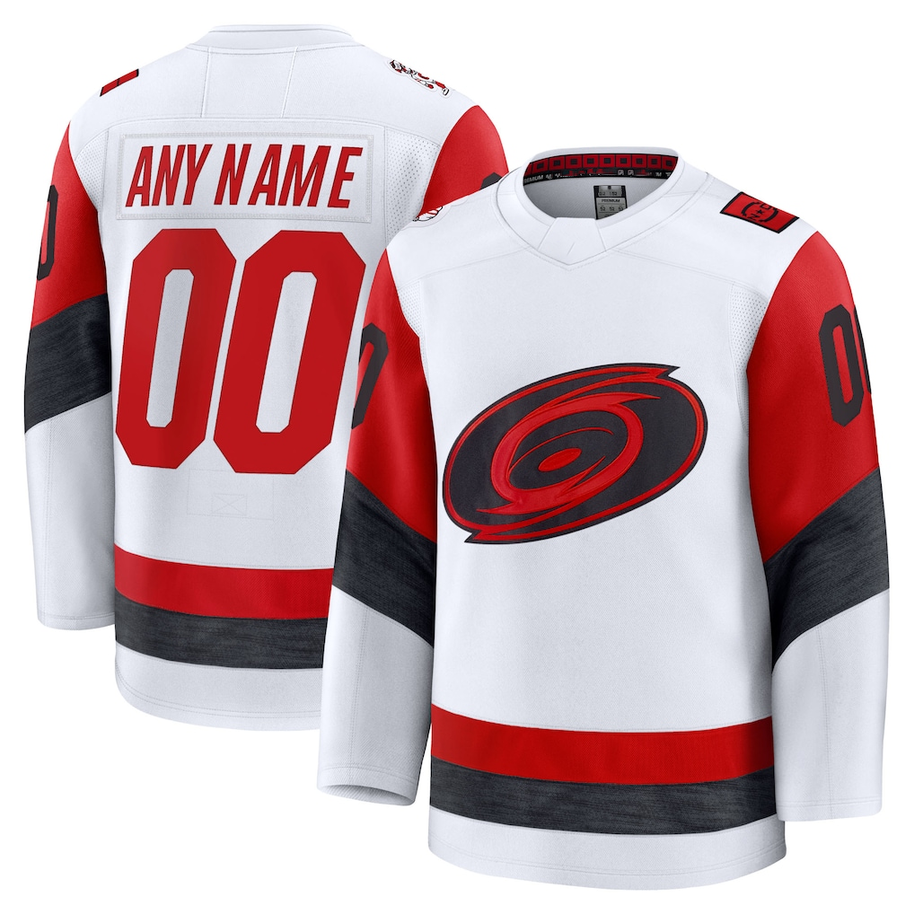 Punc Custom C.Hurricanes White Away Premium Stitched Jerseys