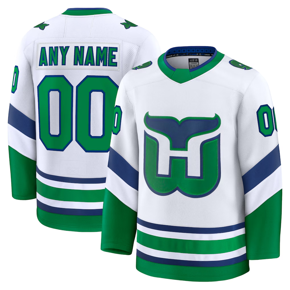 Punc Custom C.Hurricanes White Throwback Premium Stitched Jerseys