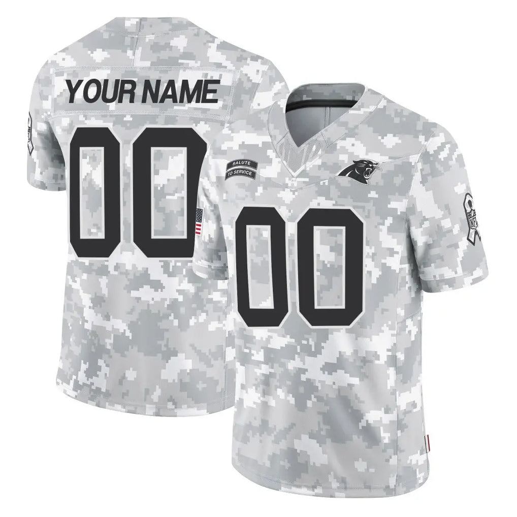 Punc Custom C.Panthers Arctic Camo Salute to Service Limited Game Any Name & Numbers Stitched Jerseys