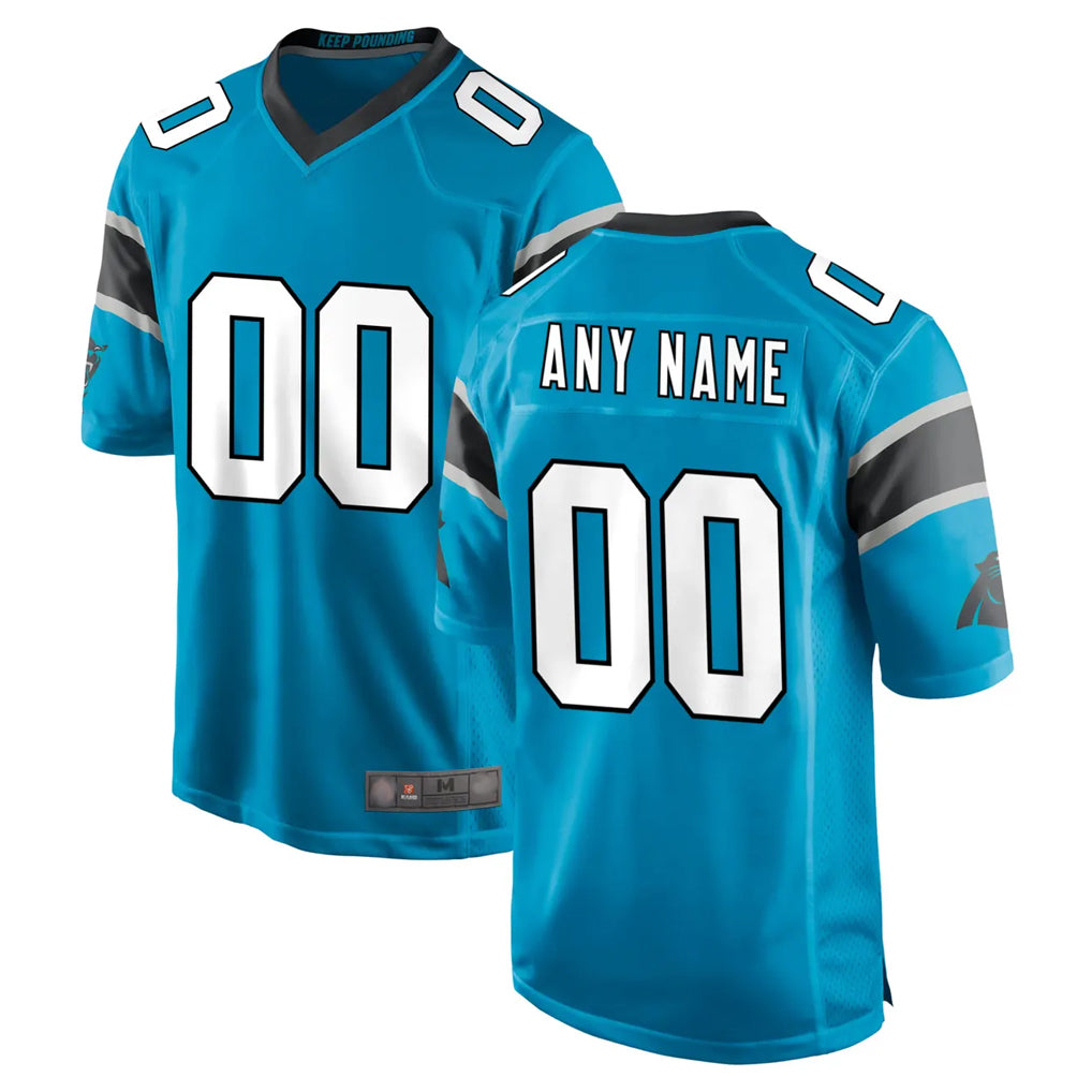 Punc Custom C.Panthers Blue Game Any Name & Numbers Stitched Jerseys