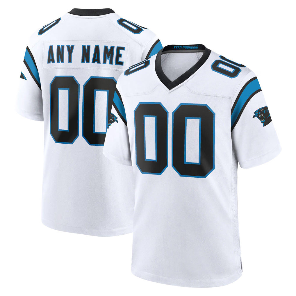 Punc Custom C.Panthers White Home Game Any Name & Numbers Stitched Jerseys