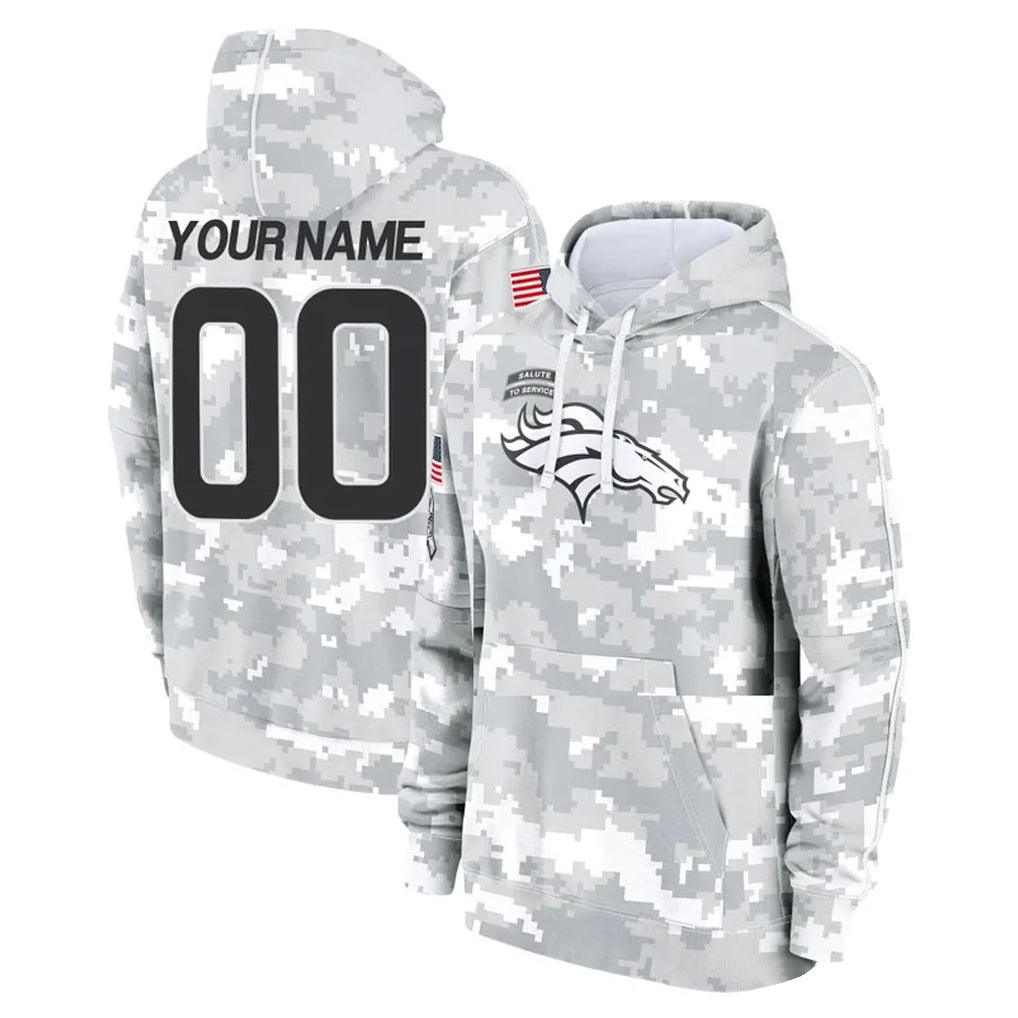 Punc Custom D.Broncos Arctic Camo Salute to Service Hoodies Limited Any Name & Numbers Stitched Jerseys