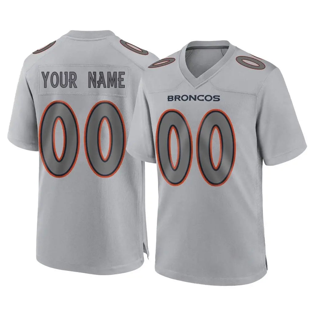 Punc Custom D.Broncos Gray Atmosphere Fashion Limited Game Any Name & Numbers Stitched Jerseys
