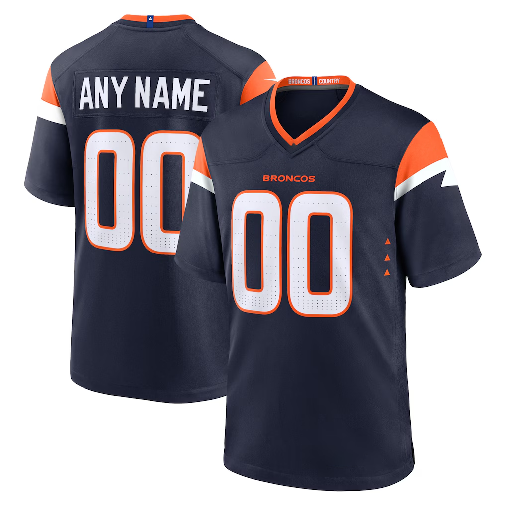 Punc Custom D.Broncos Navy Alternate Mile High Collection Game Stitched Jerseys