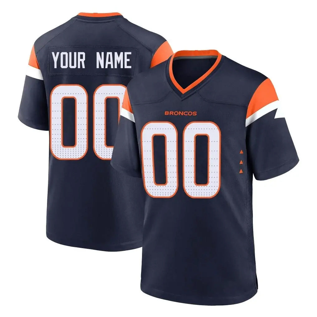 Punc Custom D.Broncos Navy Home Game Any Name & Numbers Stitched Jerseys