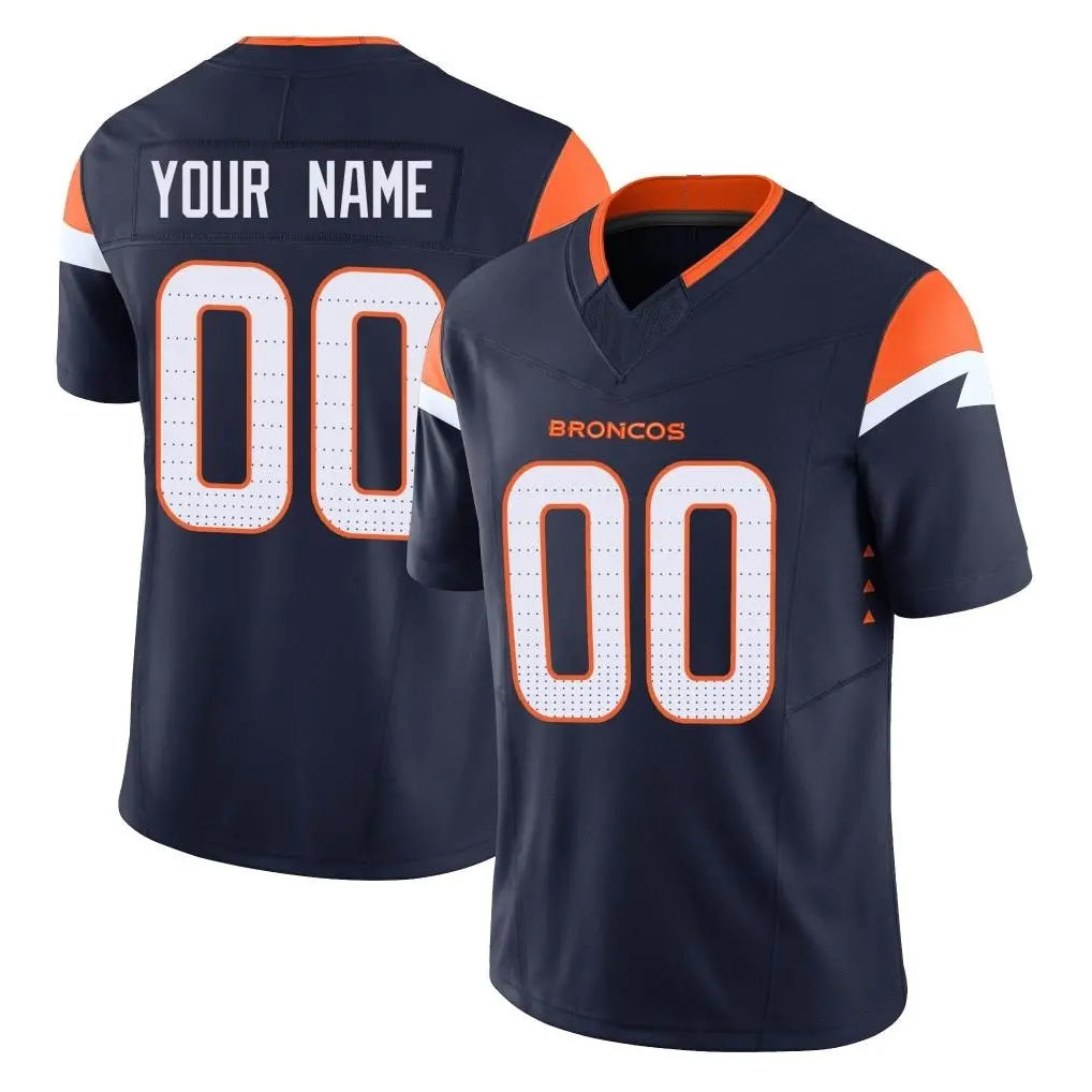 Punc Custom D.Broncos Navy Limited Vapor F.U.S.E. Home Game Any Name & Numbers Stitched Jerseys