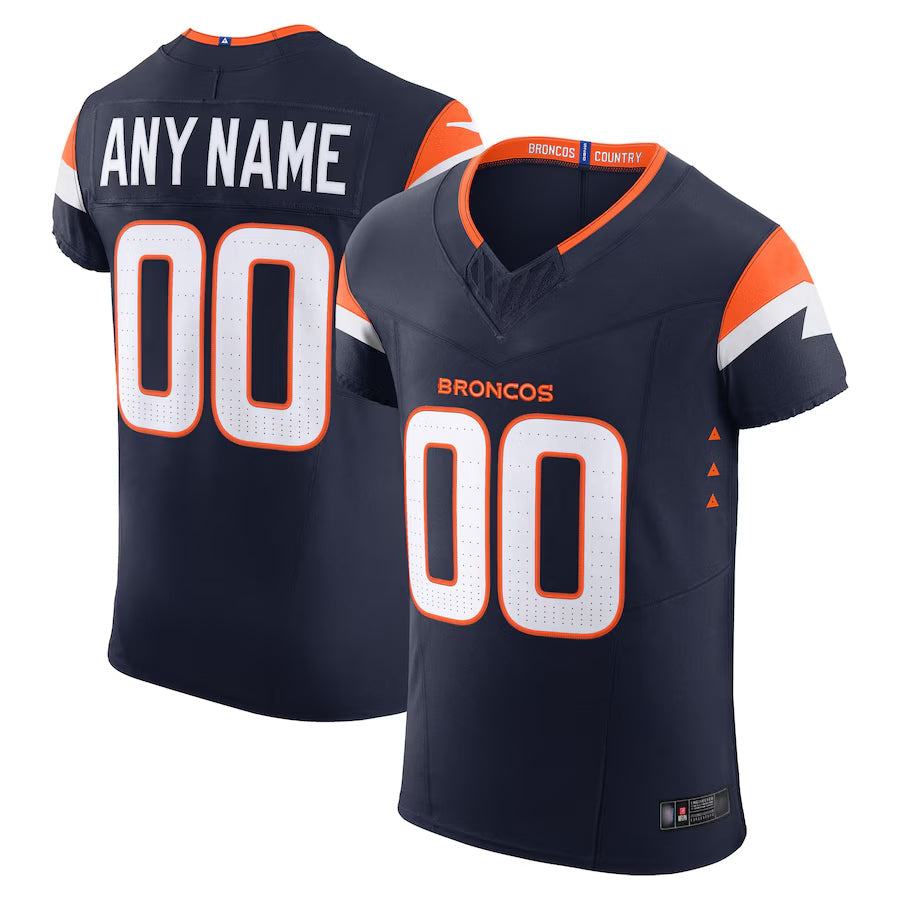 Punc Custom D.Broncos Navy Vapor F.U.S.E. Elite Stitched Jerseys