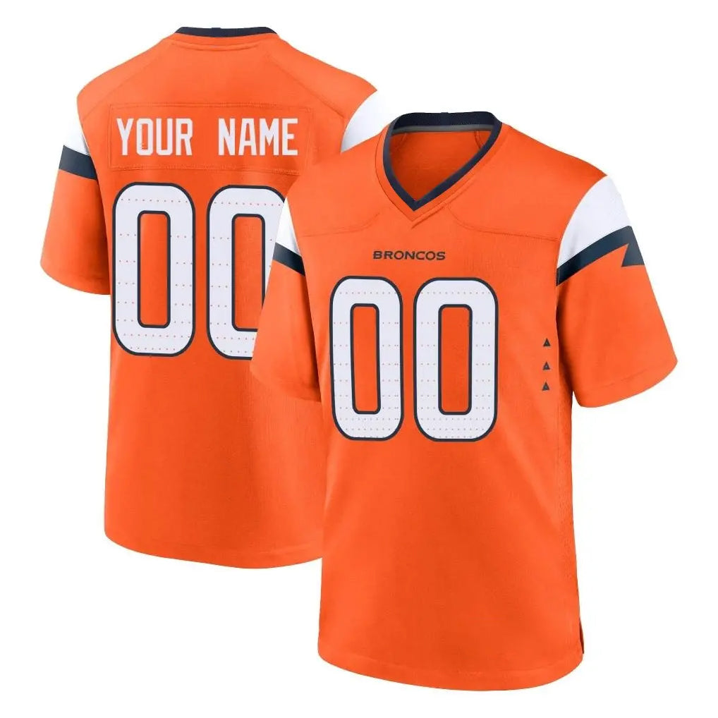Punc Custom D.Broncos Orange Home Game Any Name & Numbers Stitched Jerseys