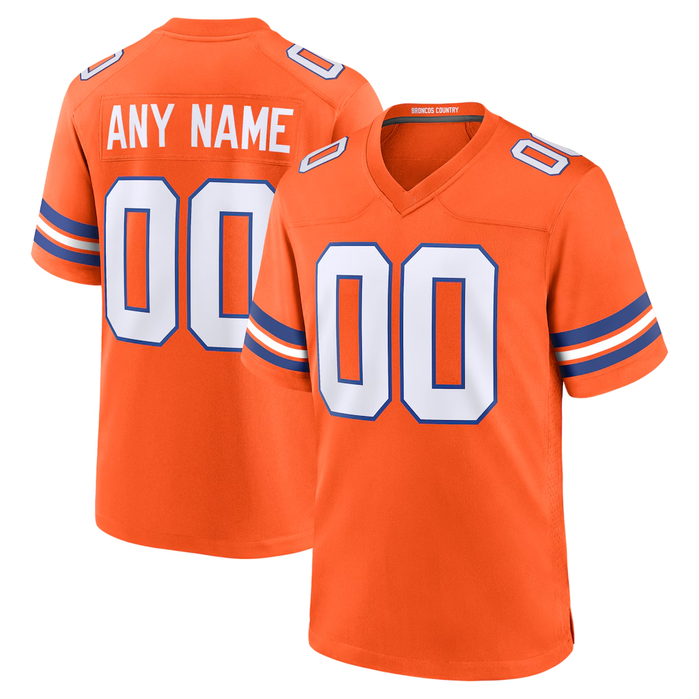Punc Custom D.Broncos Orange Mile High Collection 1977 Throwback Game Stitched Jerseys