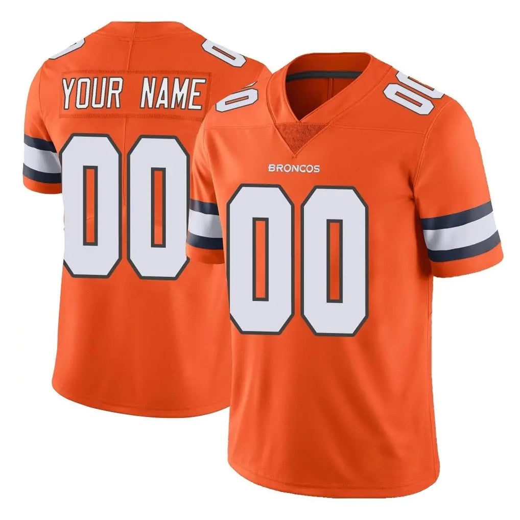 Punc Custom D.Broncos Orange Vapor Untouchable Limited Home Game Any Name & Numbers Stitched Jerseys