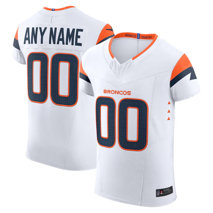 Punc Custom D.Broncos Vapor F.U.S.E. Elite White Stitched Jerseys