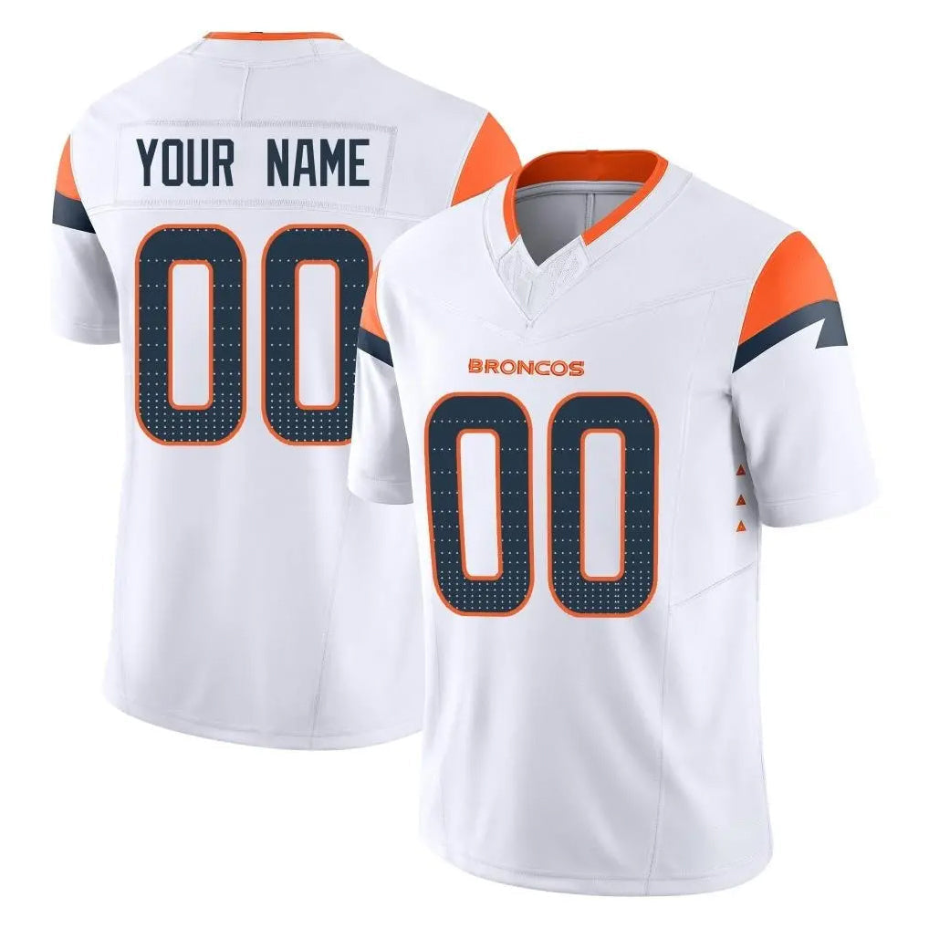 Punc Custom D.Broncos White Limited Vapor F.U.S.E. Home Game Any Name & Numbers Stitched Jerseys