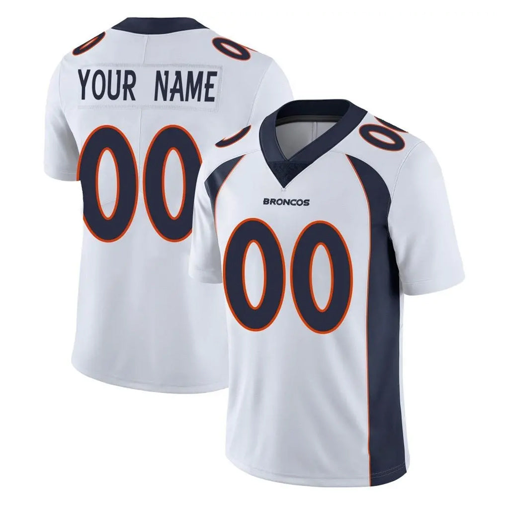 Punc Custom D.Broncos White Vapor Untouchable Limited Home Game Any Name & Numbers Stitched Jerseys