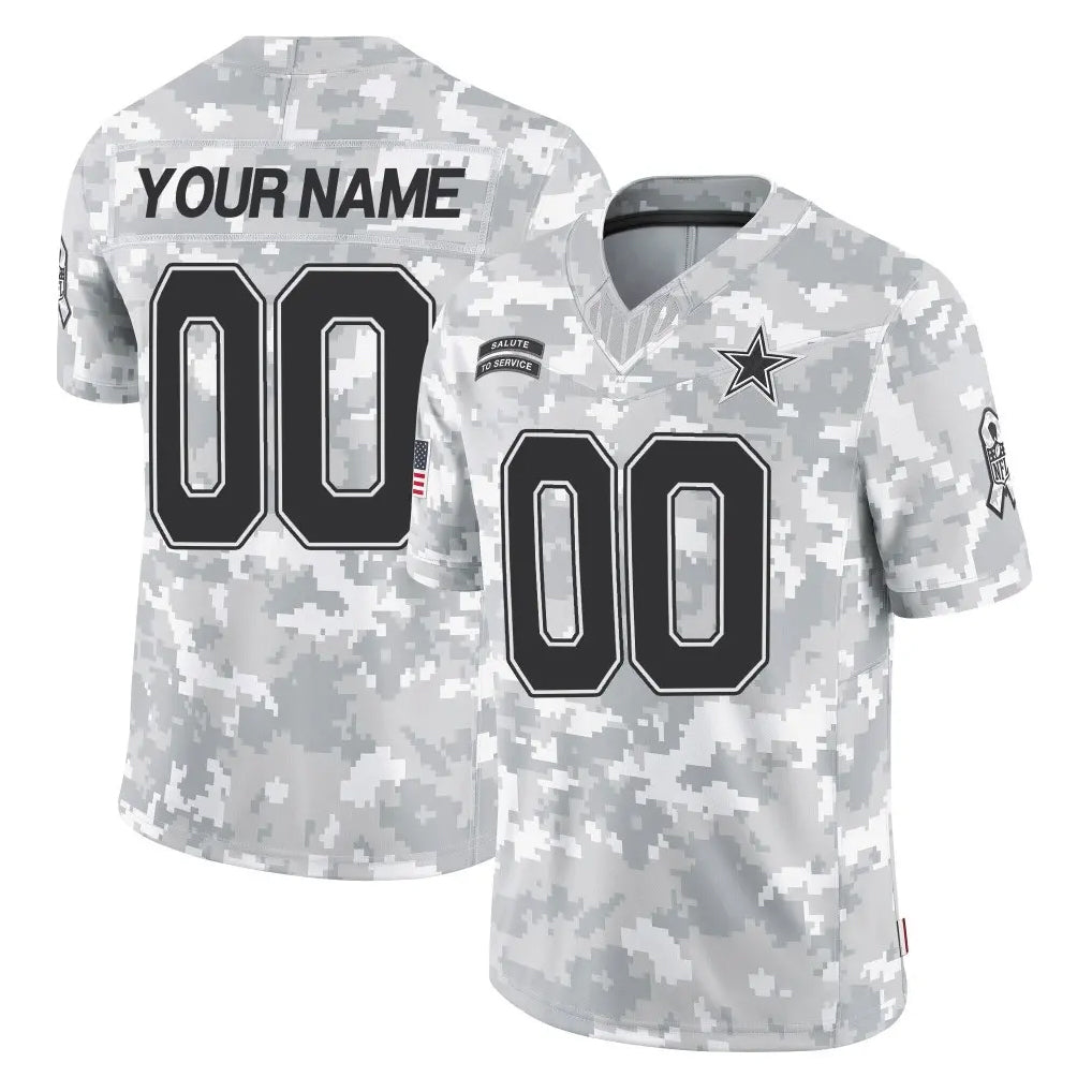Punc Custom D.Cowboys Arctic Camo Salute to Service Limited Home Game Any Name & Numbers Stitched Jerseys