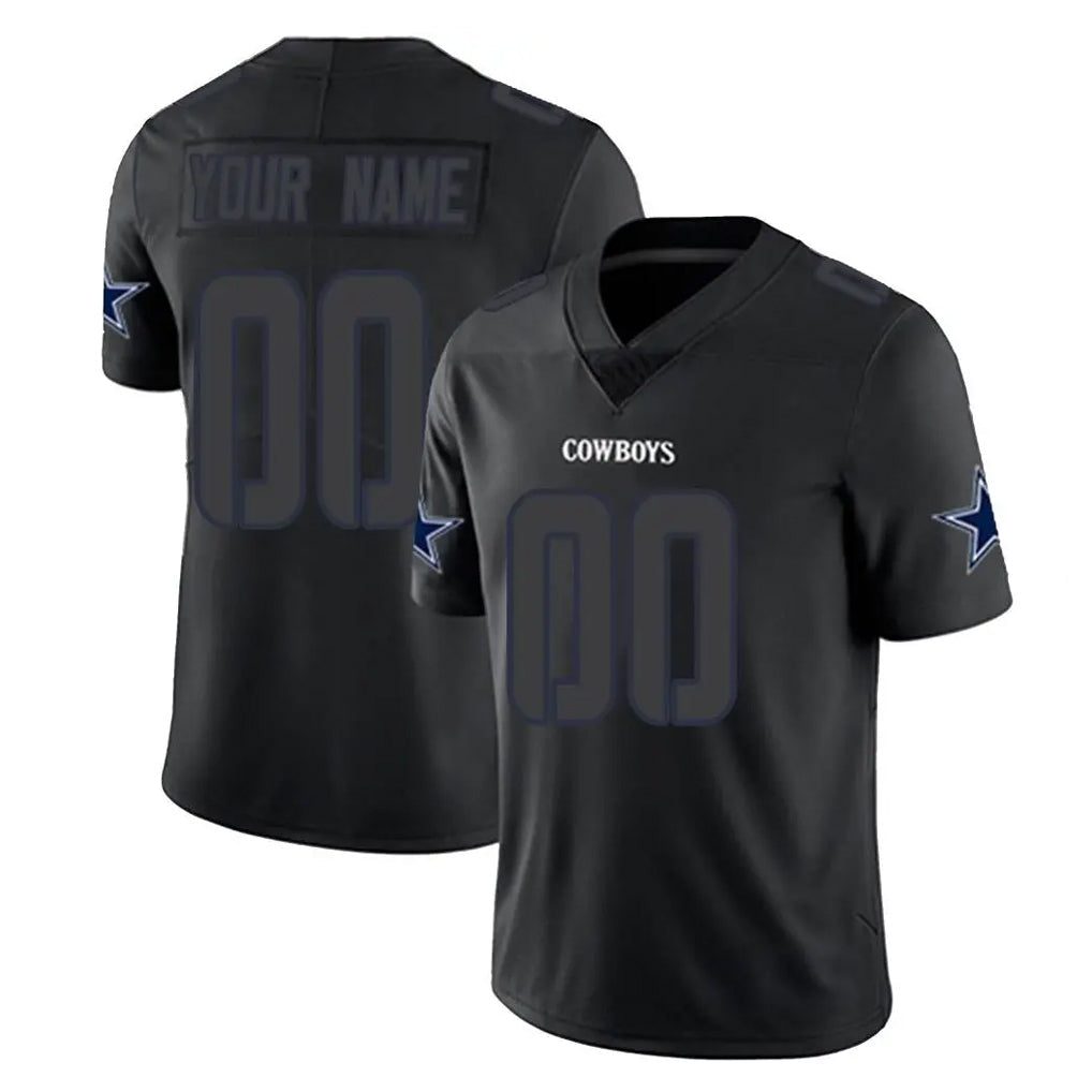 Punc Custom D.Cowboys Black Impact Limited Home Game Any Name & Numbers Stitched Jerseys