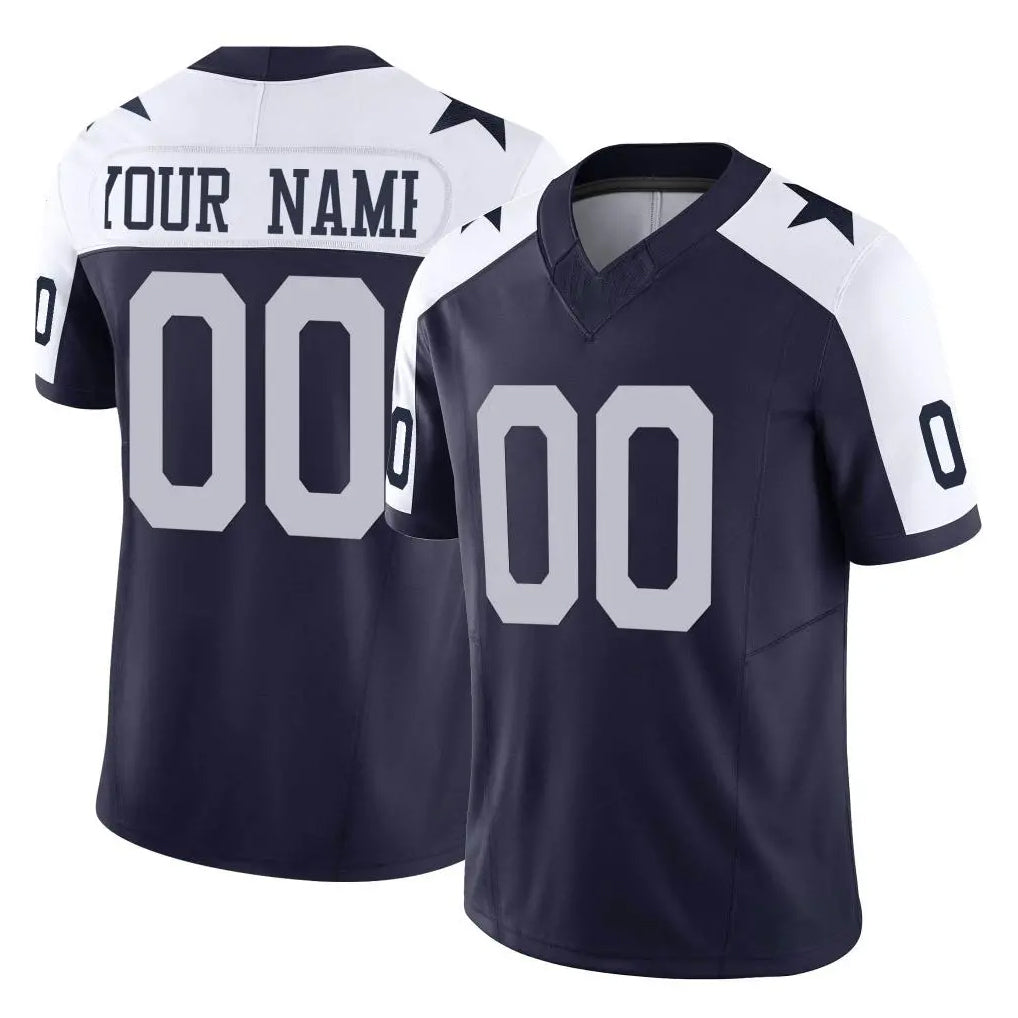 Punc Custom D.Cowboys Navy-White Limited Alternate Vapor F.U.S.E. Home Game Any Name & Numbers Stitched Jerseys